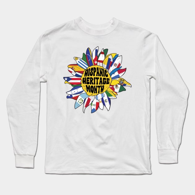 National Hispanic Heritage Month Long Sleeve T-Shirt by Myartstor 